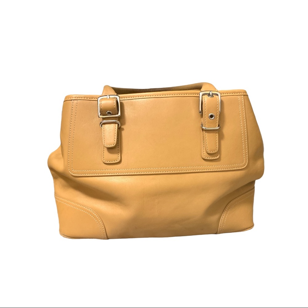 COACH Tan Leather Purse Handbag Satchel J040-7555.
